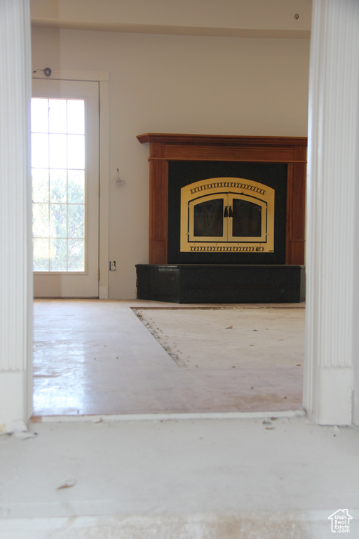 Details featuring a fireplace