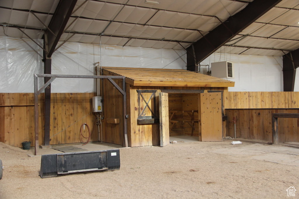 View of horse barn