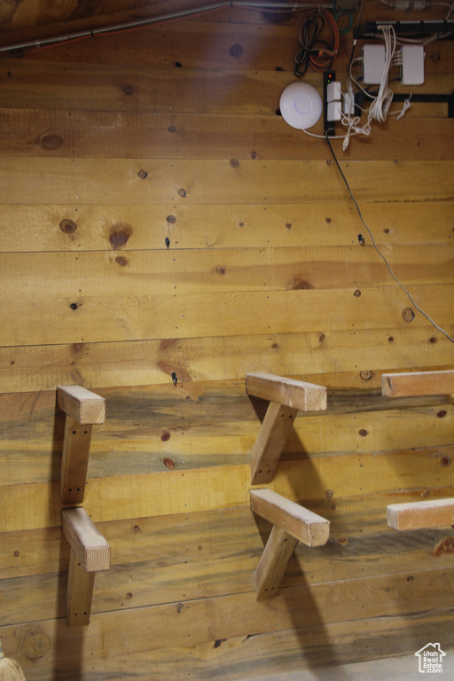 View of sauna / steam room with hardwood / wood-style flooring