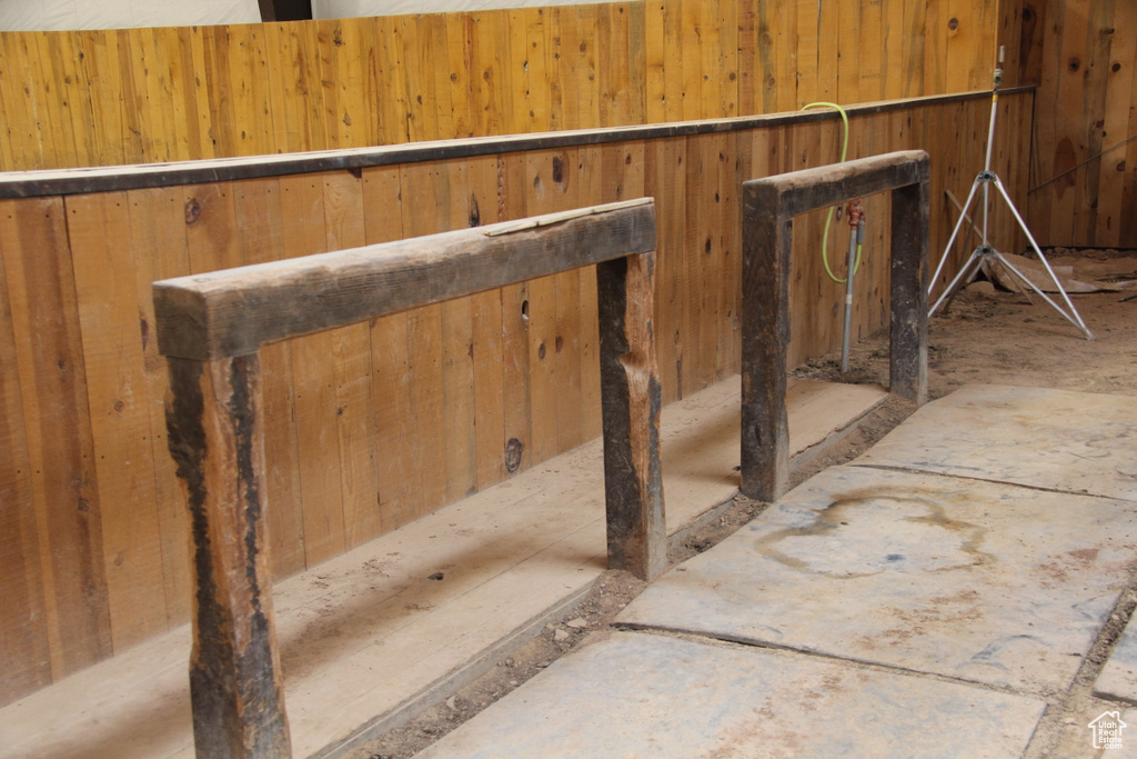 Interior space with wooden walls