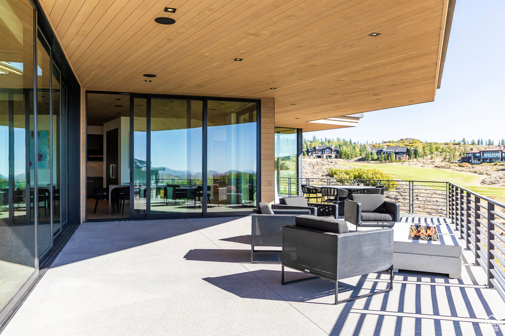 View of patio with an outdoor living space