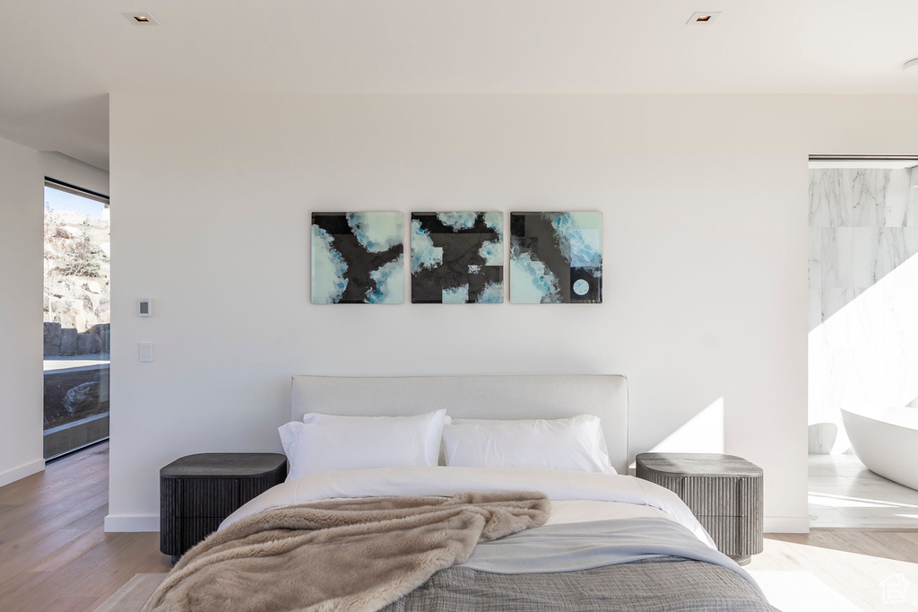 Bedroom featuring light wood-type flooring