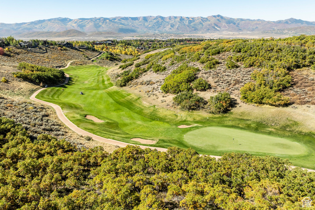 View of property's community featuring golf course view and a mountain view