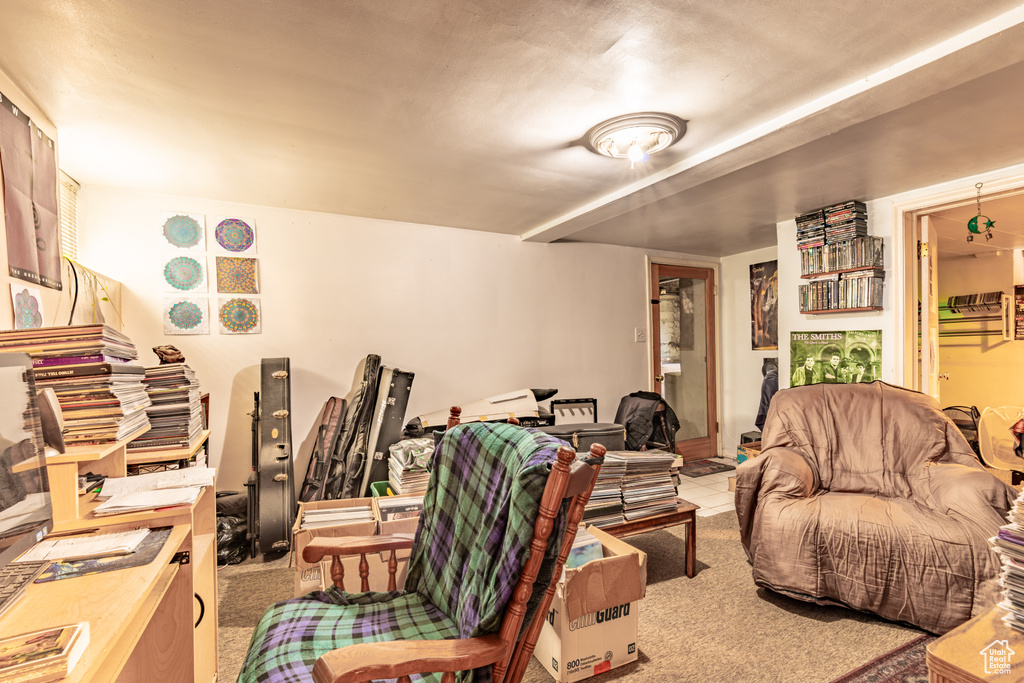 View of carpeted living room