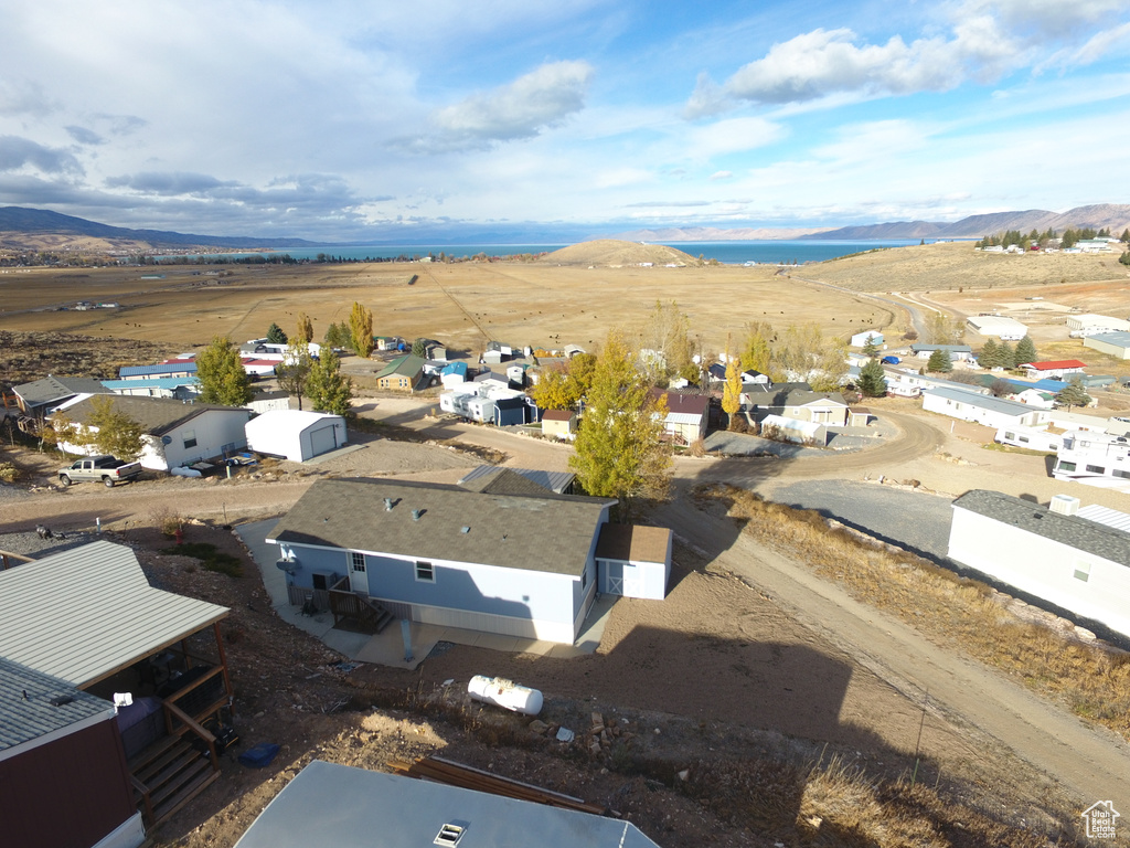 Drone / aerial view with a mountain view