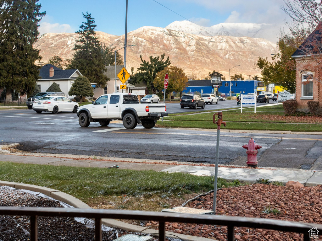 View of street featuring a mountain view