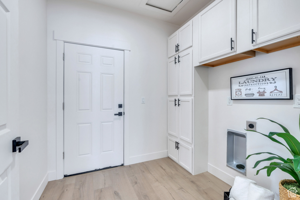 Mudroom featuring light hardwood / wood-style floors