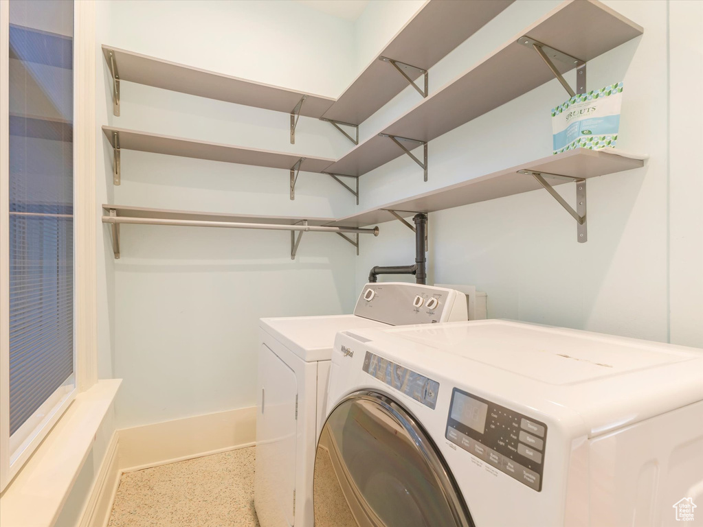 Laundry room featuring washer and dryer