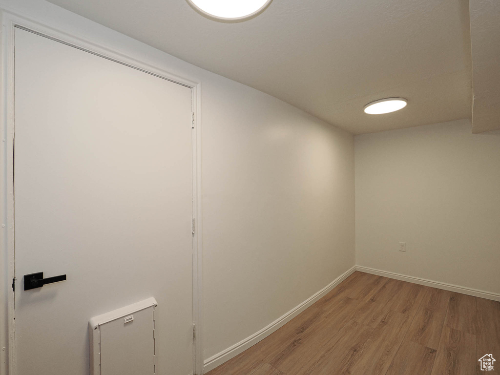 Interior space with light wood-type flooring