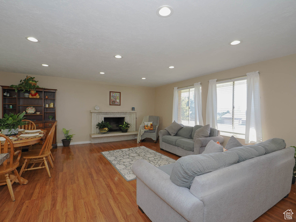 Living room featuring light hardwood / wood-style floors