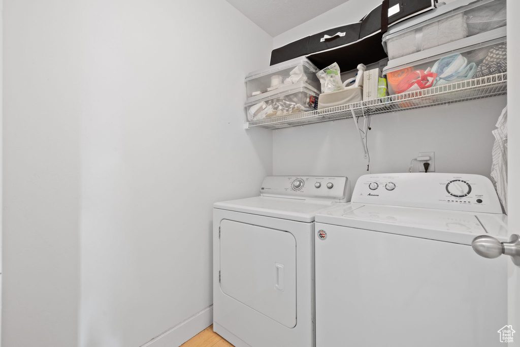 Laundry area with washing machine and dryer