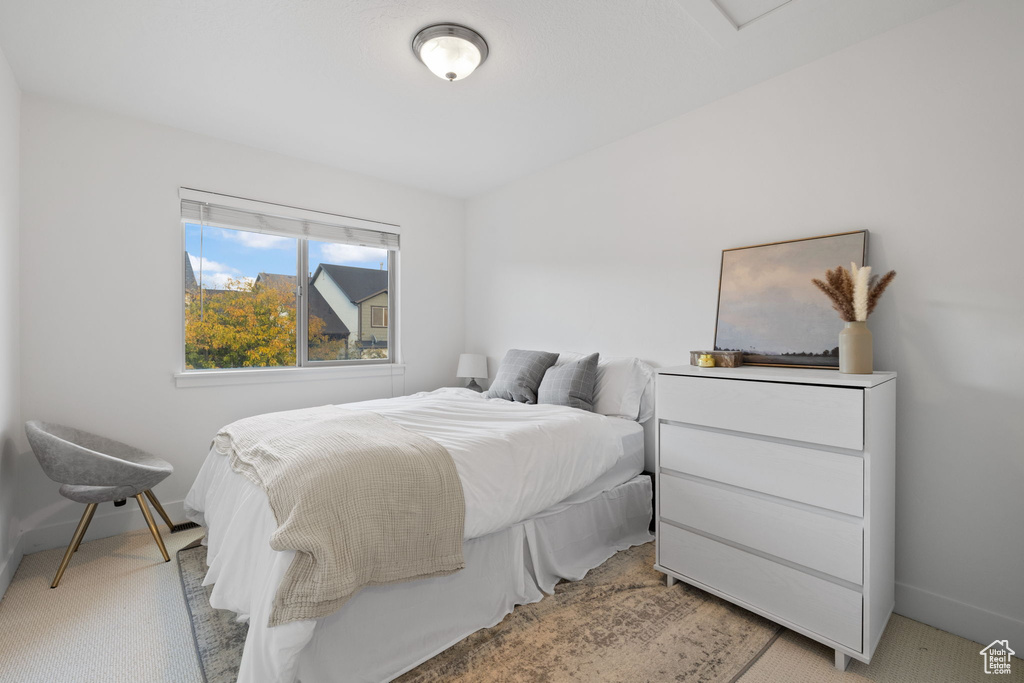 View of carpeted bedroom