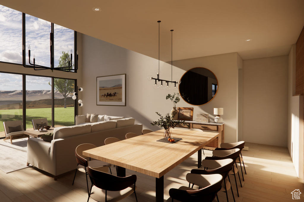 Dining area featuring light hardwood / wood-style flooring