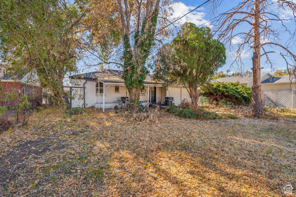 View of single story home