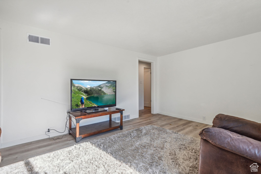 Living room featuring light wood-type flooring