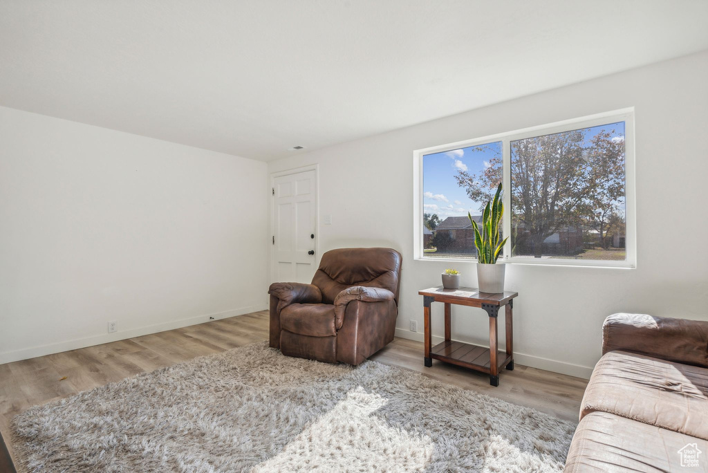 Living room featuring light hardwood / wood-style flooring