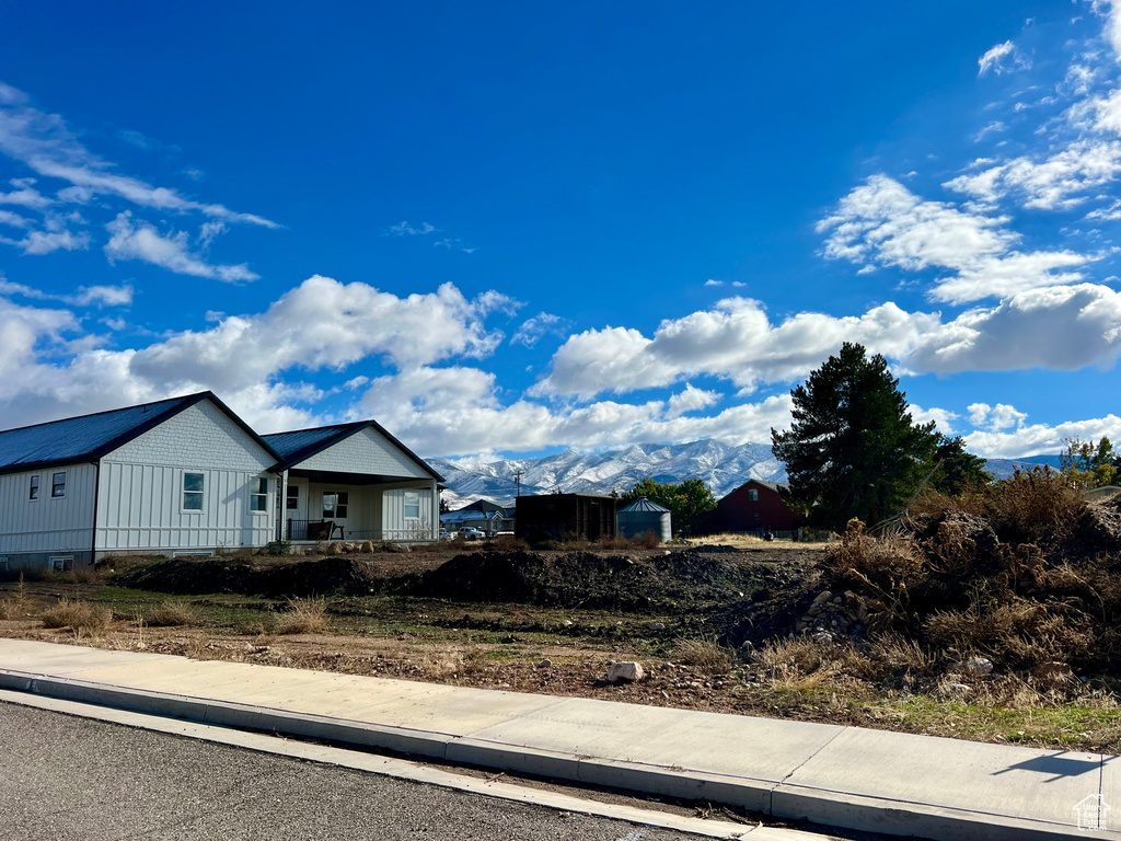 Exterior space with a mountain view