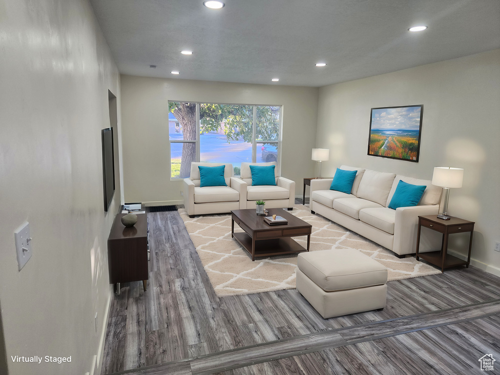 Living room featuring hardwood / wood-style floors