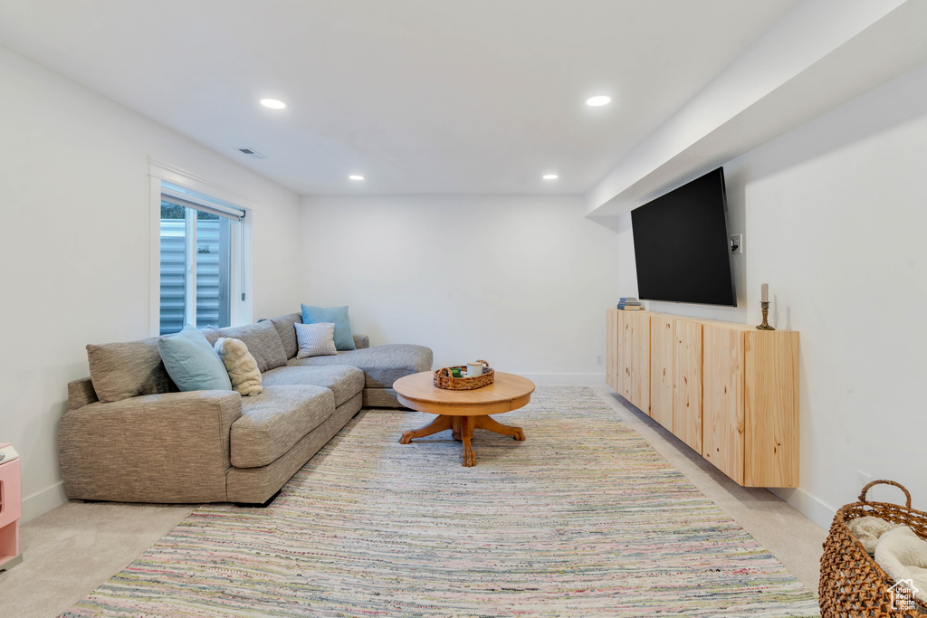 View of carpeted living room