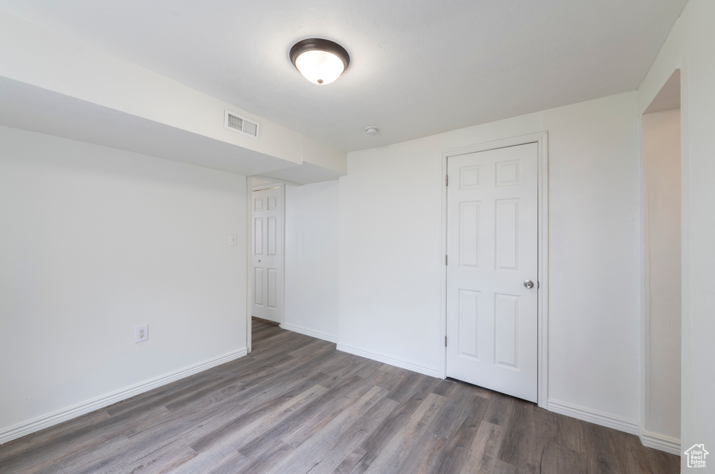 Interior space with hardwood / wood-style flooring