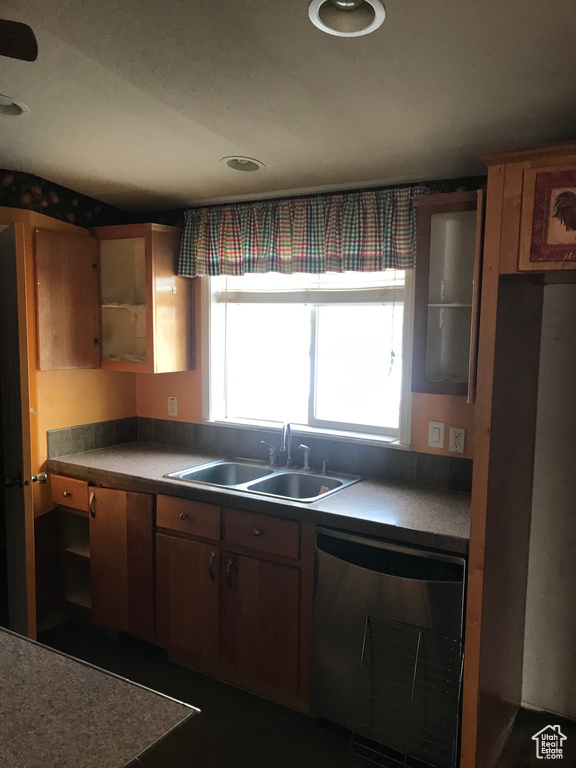 Kitchen featuring dishwasher and sink