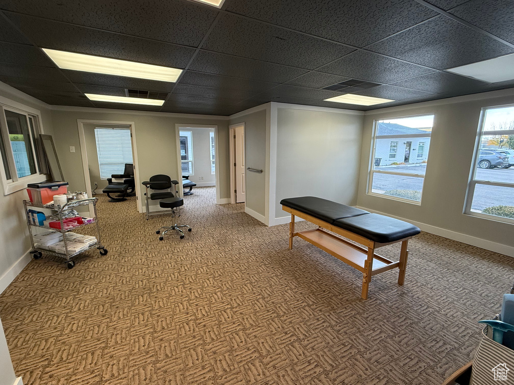 Misc room with a drop ceiling