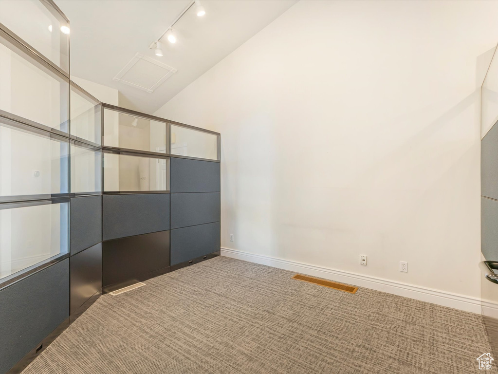 Interior space with carpet flooring