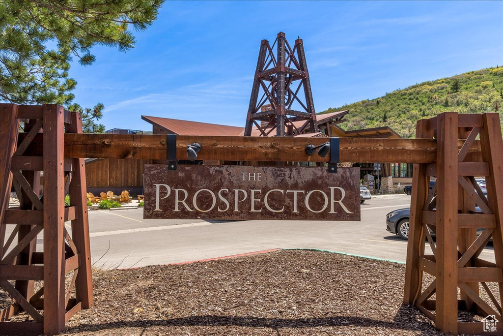 Exterior space featuring a mountain view