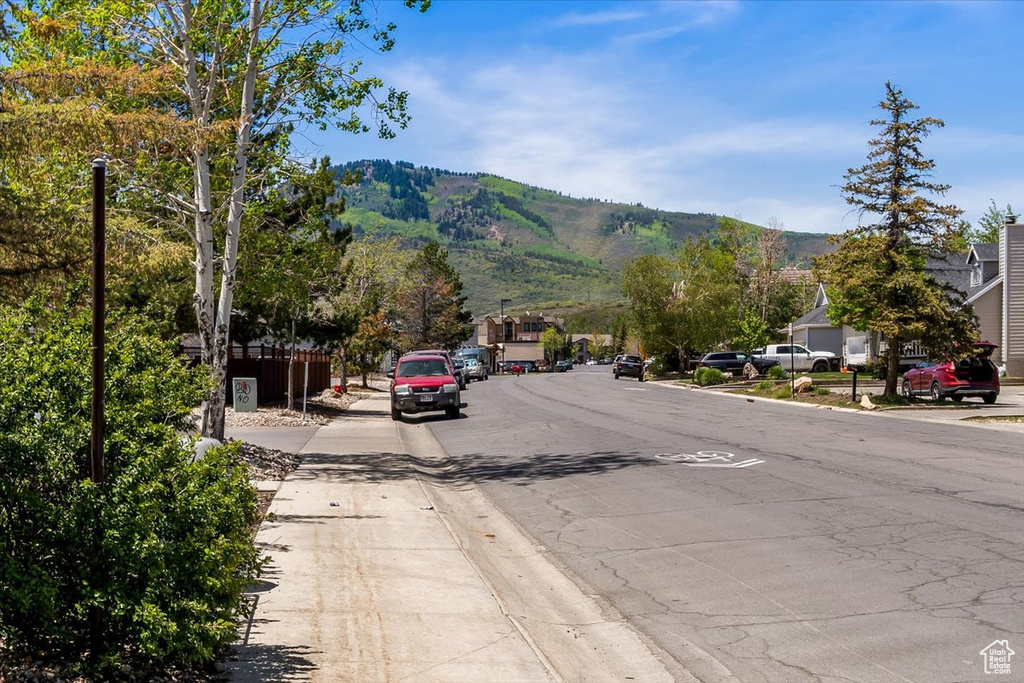 View of road with a mountain view