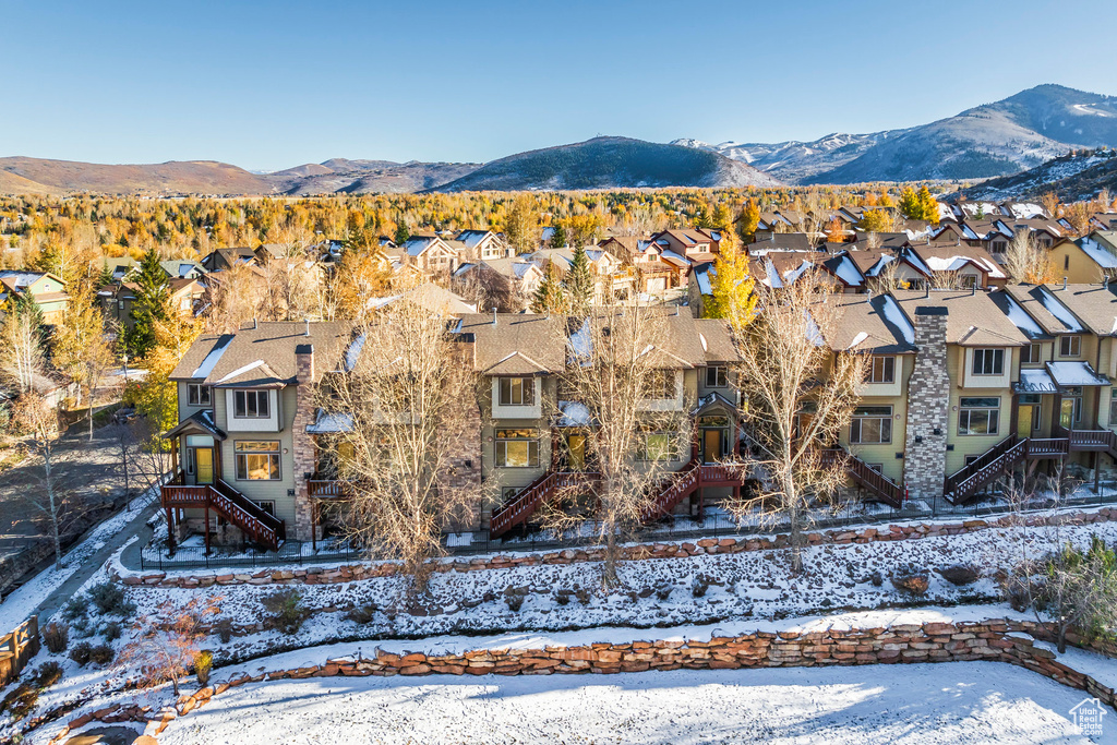 Exterior space with a mountain view