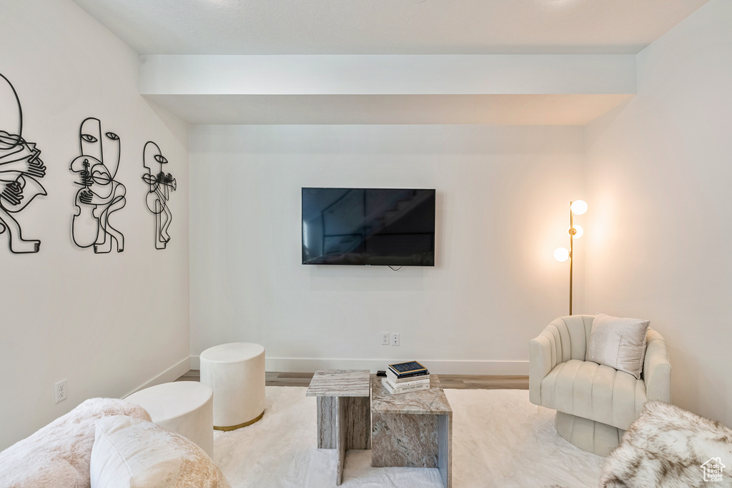 Living room featuring light wood-type flooring