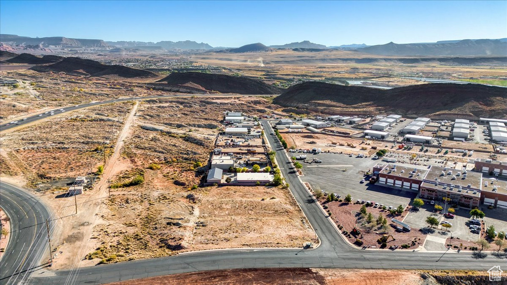 Drone / aerial view with a mountain view