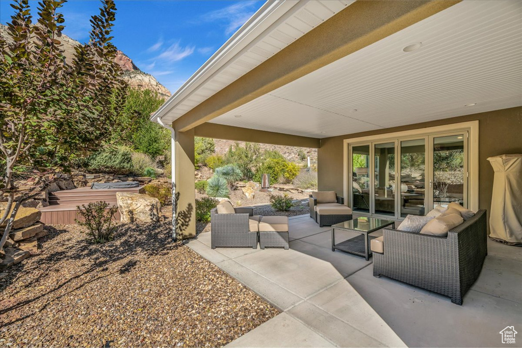 View of patio / terrace with an outdoor living space