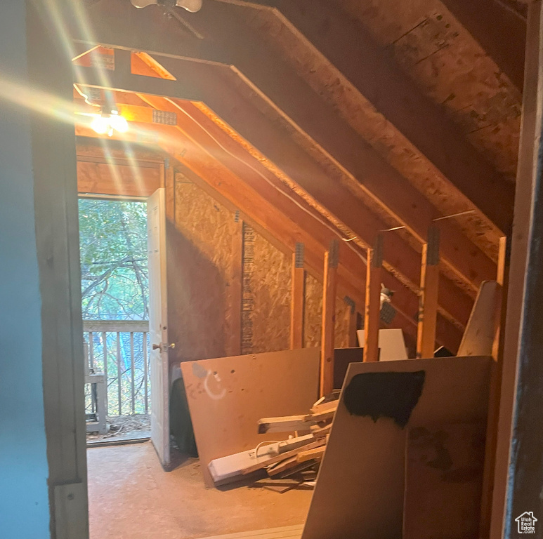 View of unfinished attic