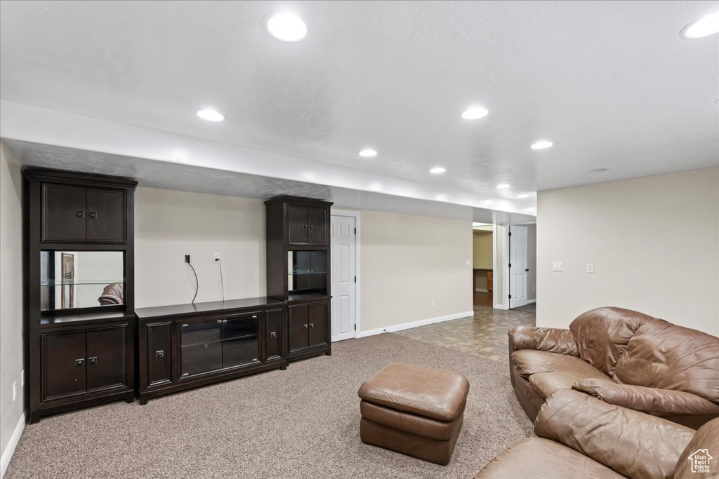 Living room with carpet flooring