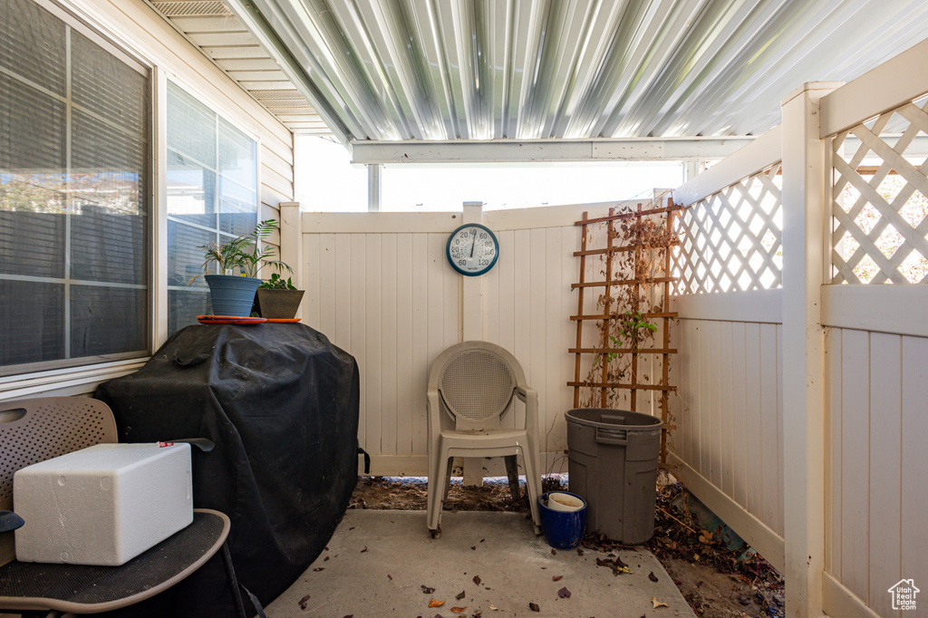 View of patio featuring grilling area