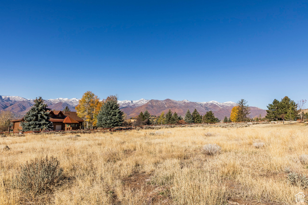 Mountain view featuring a rural view