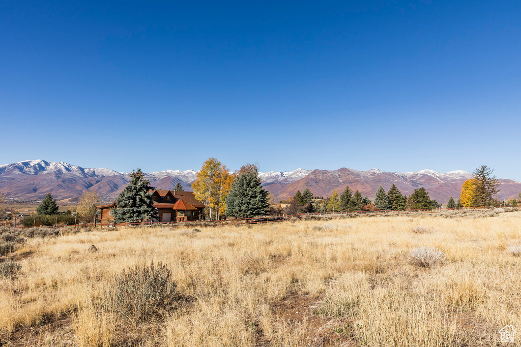 Mountain view featuring a rural view