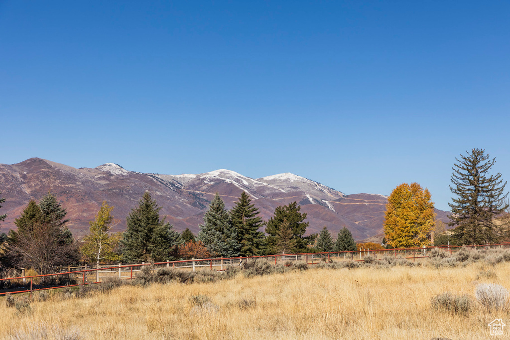 View of mountain feature with a rural view