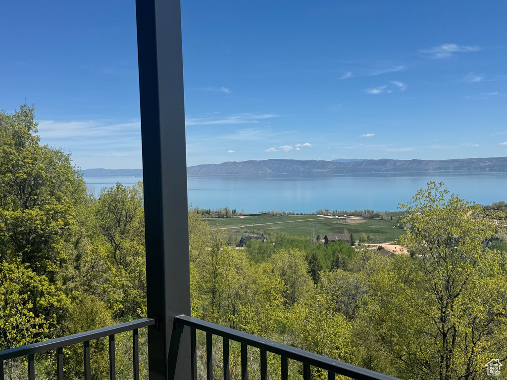 Water view featuring a mountainous background