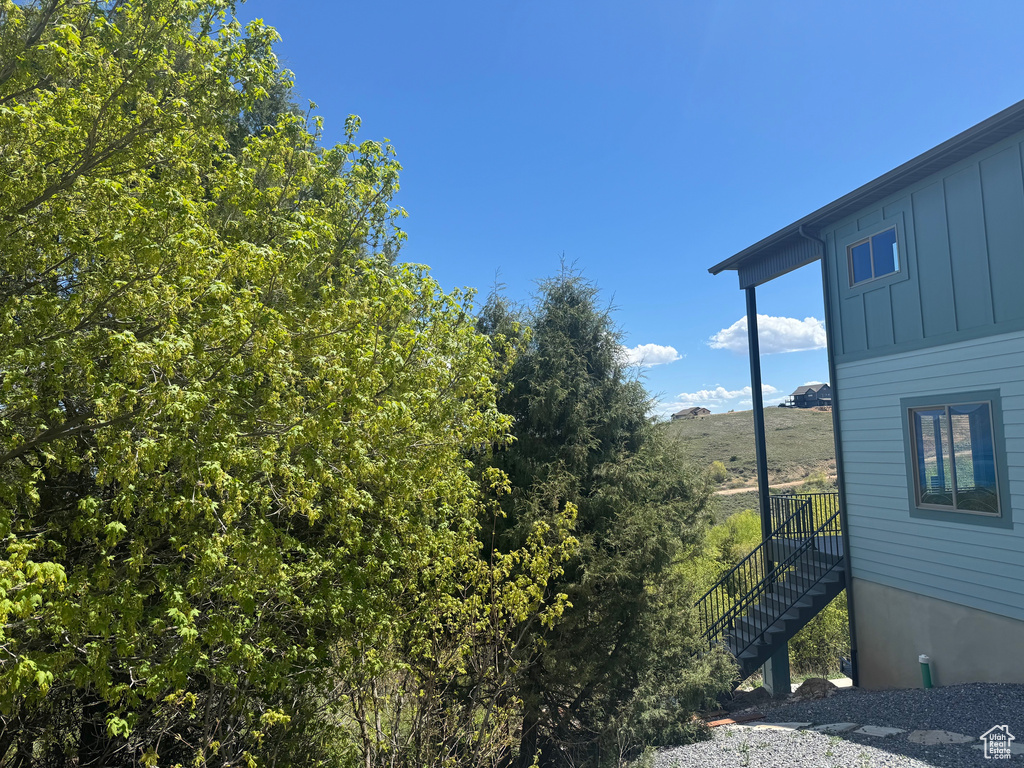 View of yard with stairway