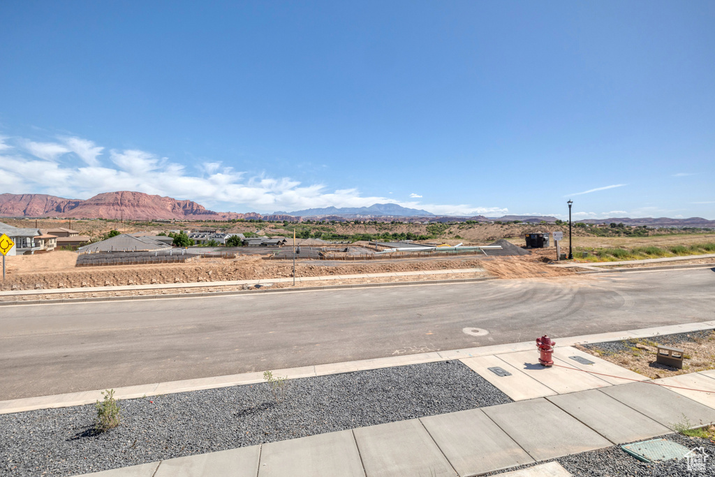 View of road with a mountain view