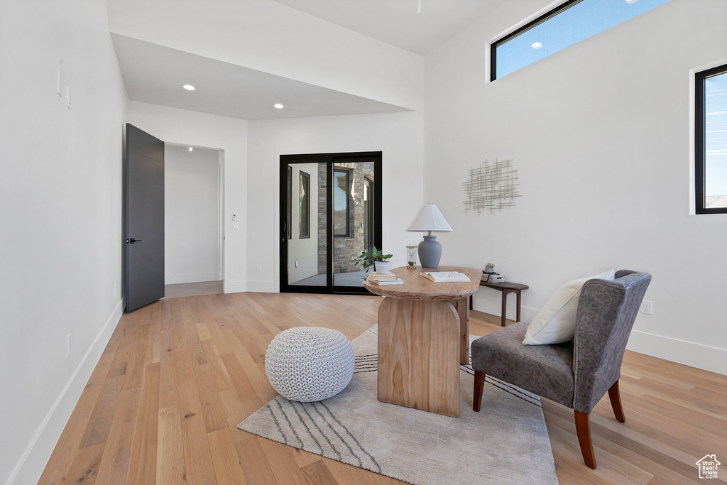 Foyer featuring light wood-type flooring