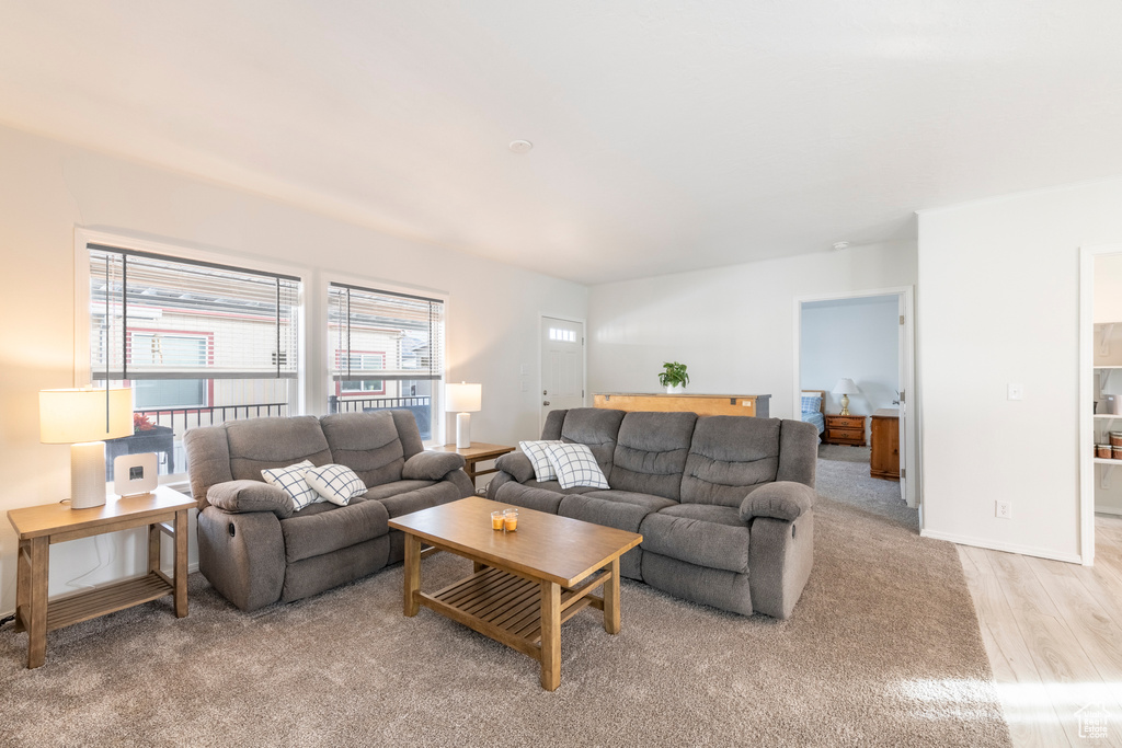 Living room featuring light hardwood / wood-style floors