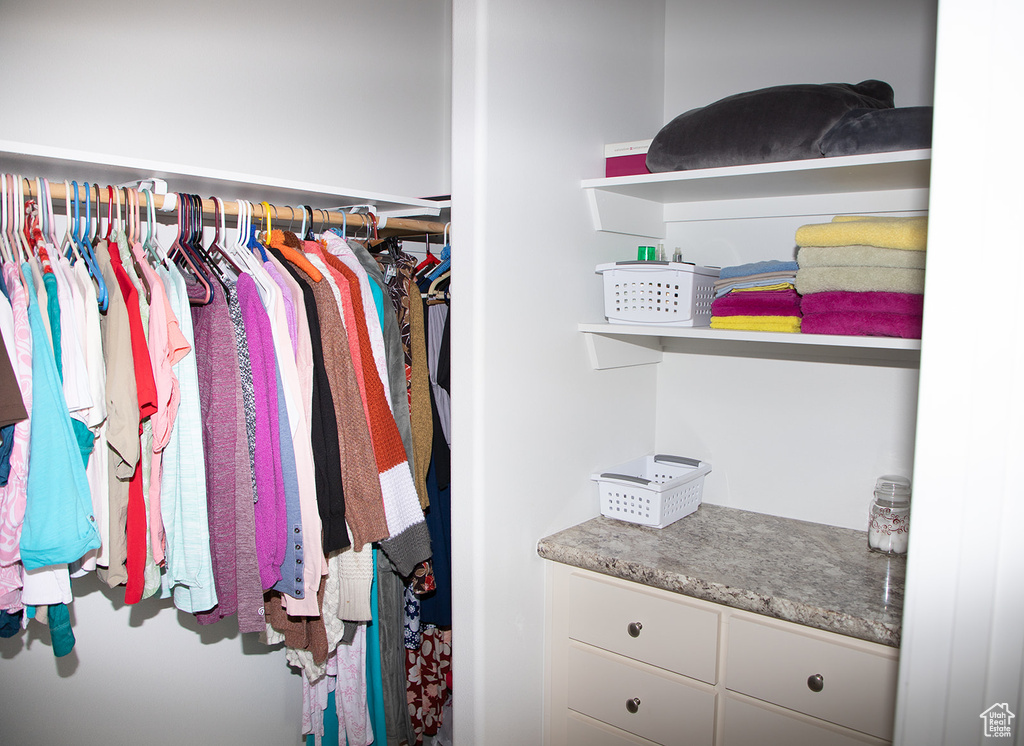 View of walk in closet