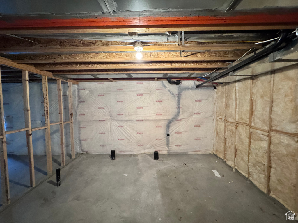 View of unfinished basement