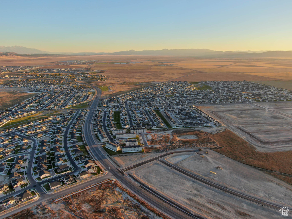 View of aerial view at dusk