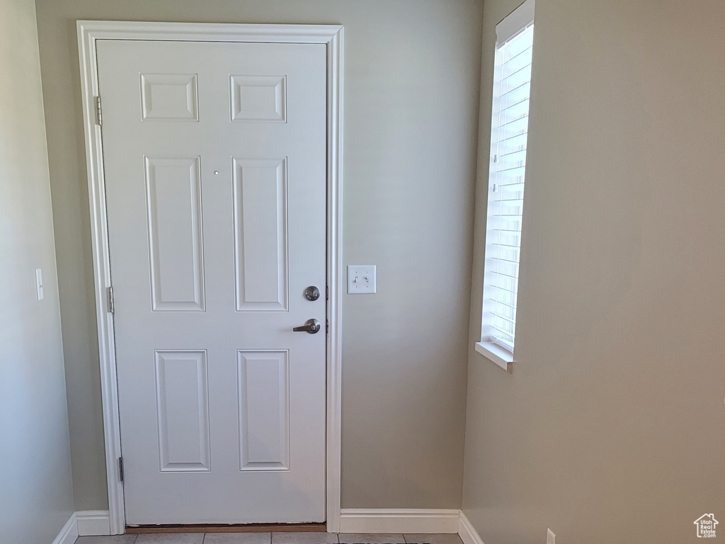 Entryway with carpet floors
