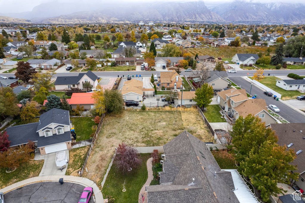 Drone / aerial view with a mountain view