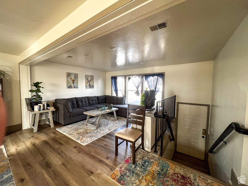 Living room featuring hardwood / wood-style floors